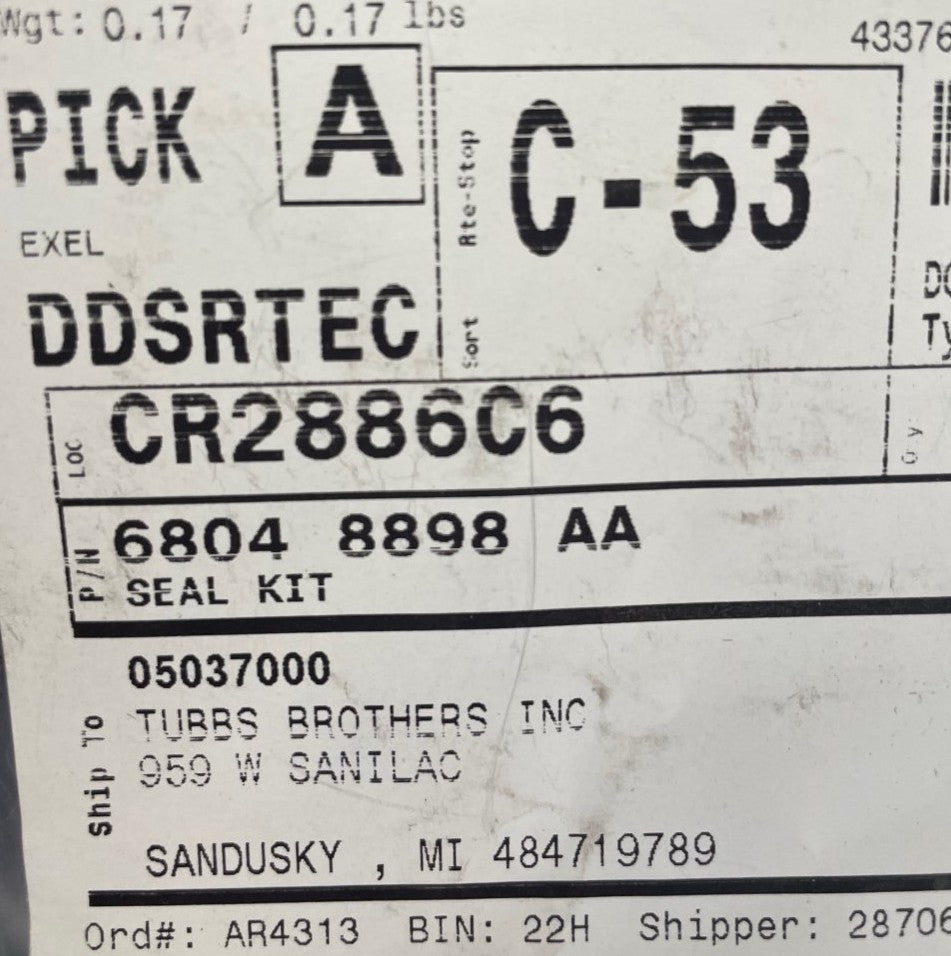 4th Gen Ram 09-22 A/C And Heater Unit Seal Kit (68048898AA)